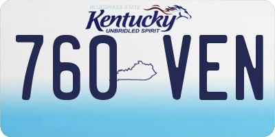 KY license plate 760VEN