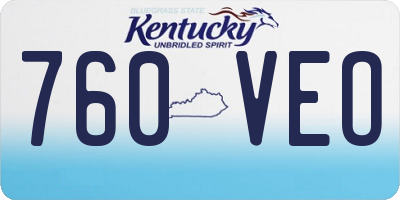 KY license plate 760VEO