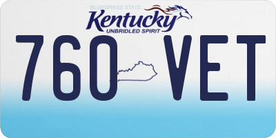 KY license plate 760VET