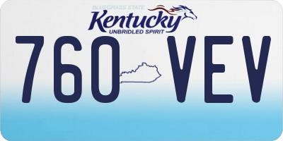 KY license plate 760VEV