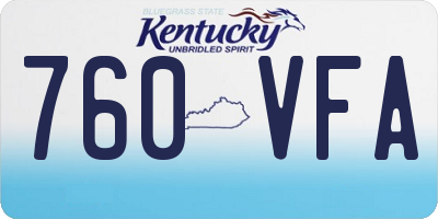 KY license plate 760VFA