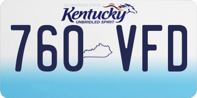 KY license plate 760VFD