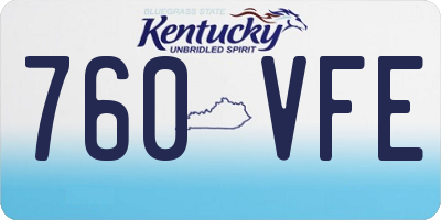 KY license plate 760VFE