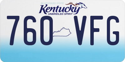 KY license plate 760VFG