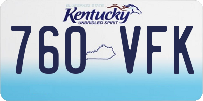 KY license plate 760VFK