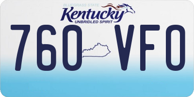 KY license plate 760VFO