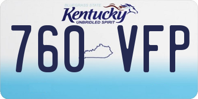 KY license plate 760VFP