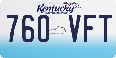 KY license plate 760VFT