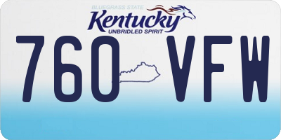 KY license plate 760VFW
