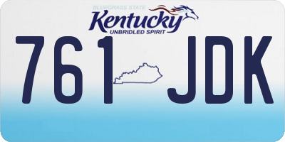KY license plate 761JDK