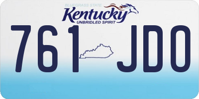 KY license plate 761JDO