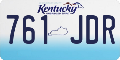 KY license plate 761JDR
