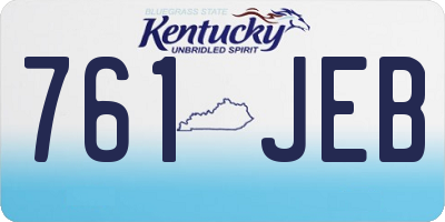 KY license plate 761JEB
