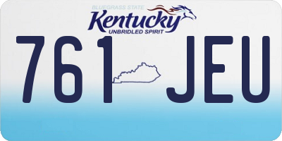 KY license plate 761JEU