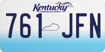 KY license plate 761JFN