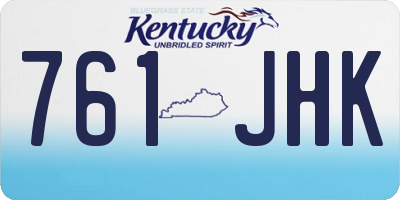KY license plate 761JHK