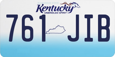 KY license plate 761JIB