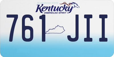 KY license plate 761JII