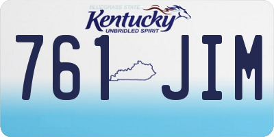 KY license plate 761JIM