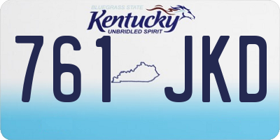 KY license plate 761JKD