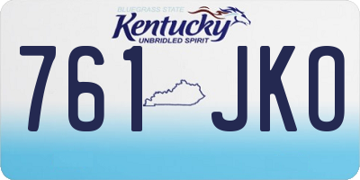 KY license plate 761JKO