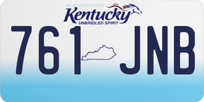 KY license plate 761JNB