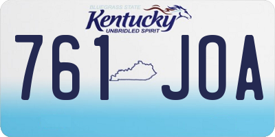 KY license plate 761JOA