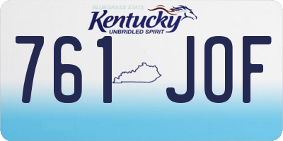 KY license plate 761JOF