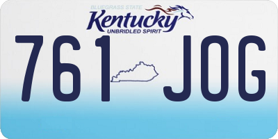 KY license plate 761JOG