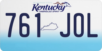 KY license plate 761JOL
