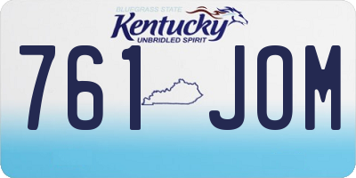 KY license plate 761JOM