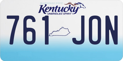 KY license plate 761JON