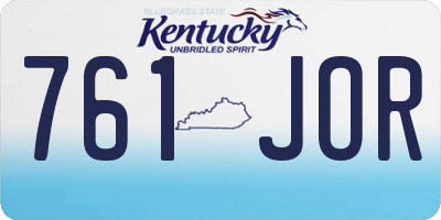 KY license plate 761JOR