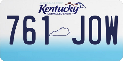 KY license plate 761JOW