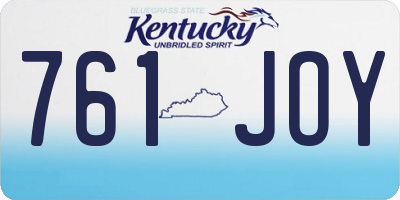 KY license plate 761JOY