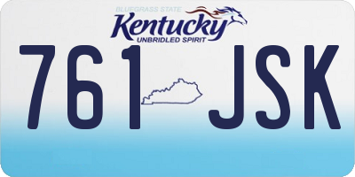 KY license plate 761JSK