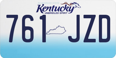 KY license plate 761JZD