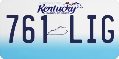 KY license plate 761LIG