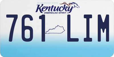 KY license plate 761LIM