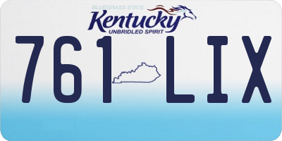 KY license plate 761LIX