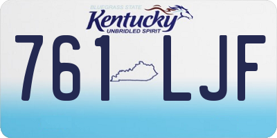 KY license plate 761LJF