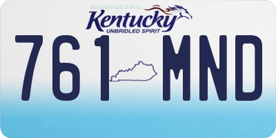 KY license plate 761MND