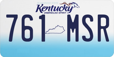 KY license plate 761MSR