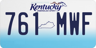 KY license plate 761MWF