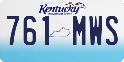 KY license plate 761MWS