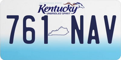 KY license plate 761NAV