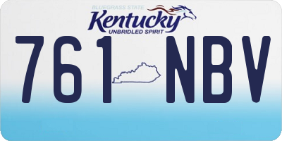 KY license plate 761NBV