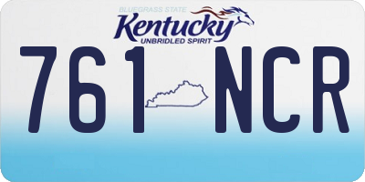 KY license plate 761NCR