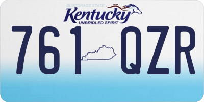 KY license plate 761QZR