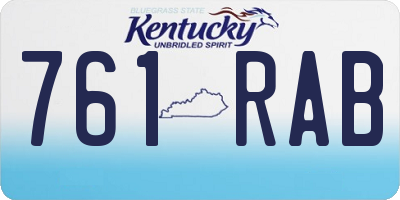 KY license plate 761RAB
